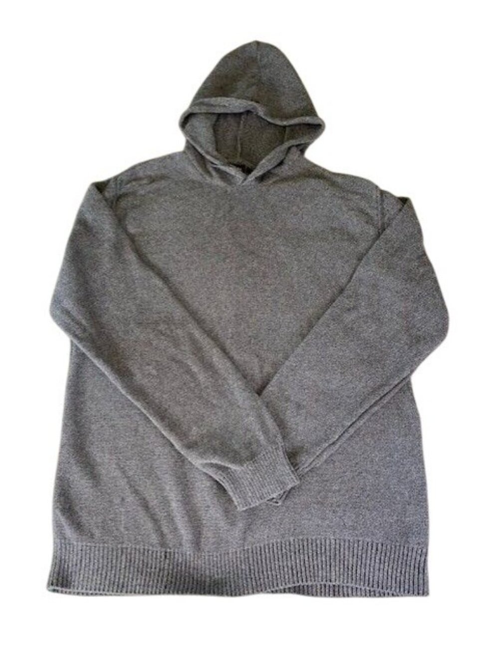 PrAna Knit Hoodie Sweater North Loop Organic Cotton Pullover XL Pebble Grey Cozy - Picture 3 of 11